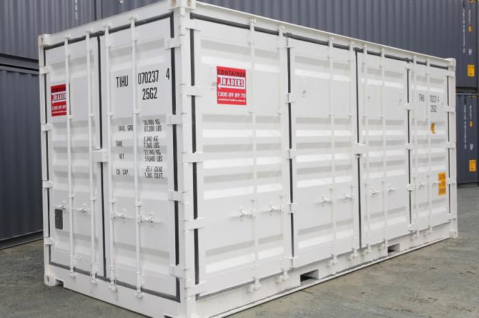 20 ft White Side Opening Shipping Container