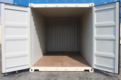 20ft general purpose shipping container front view doors open from Container Traders