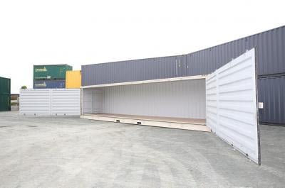 40ft High Cube Side Opening Shipping Container side view from Container Traders