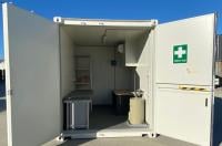 10ft shipping container first aid room in a modified shipping container from Container Traders