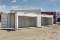 workshop container with 2 sets of roller doors 