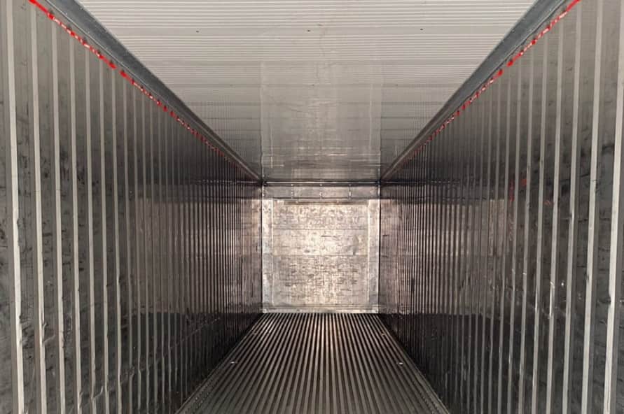 40ft Used Cargo Worthy High Cube Refrigerated Shipping Container internal view from Container Traders