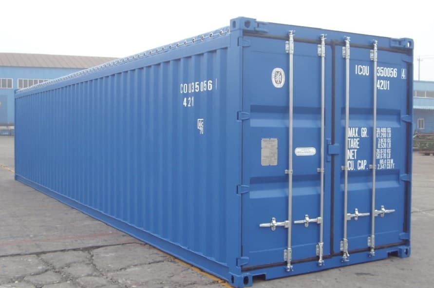 40ft open top shipping container front view from Container Traders