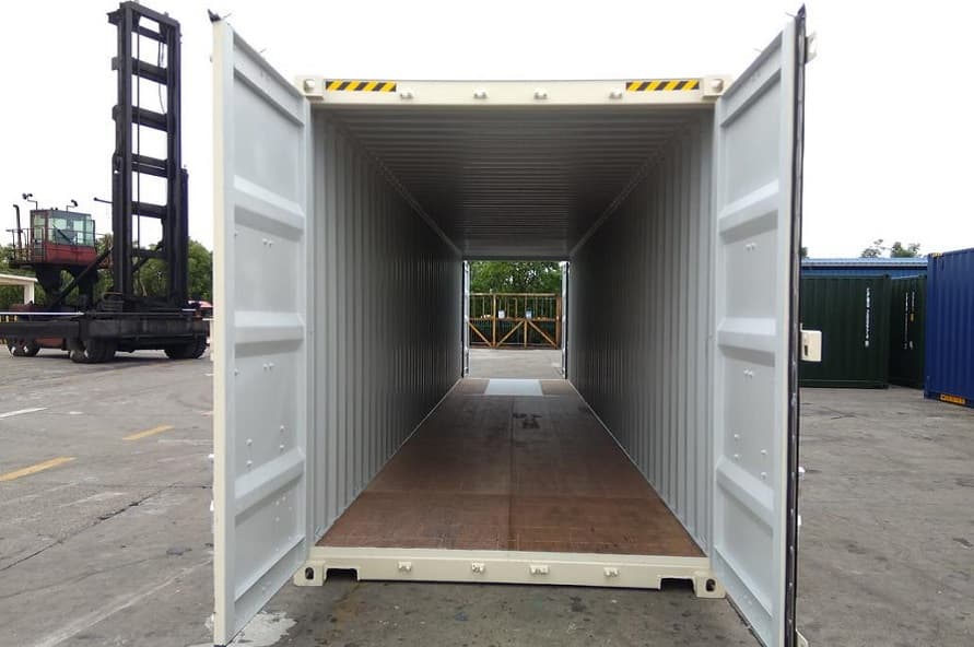 40ft high cube double door shipping container front view doors open from Container Traders