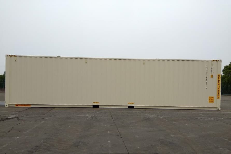 45ft high cube shipping container side view from Container Traders