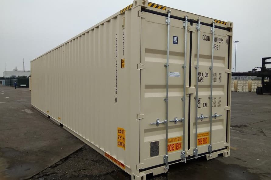 40ft high cube double door shipping container front view from Container Traders