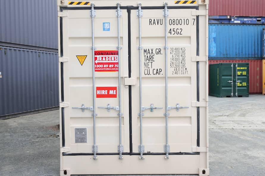 40ft High Cube Side Opening Shipping Container front view from Container Traders