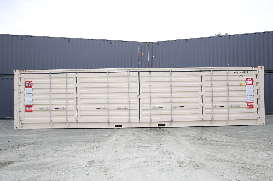 40ft High Cube Side Opening Shipping Container side view from Container Traders