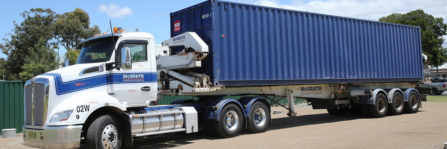 40ft shipping container delivery with truck from Container Traders