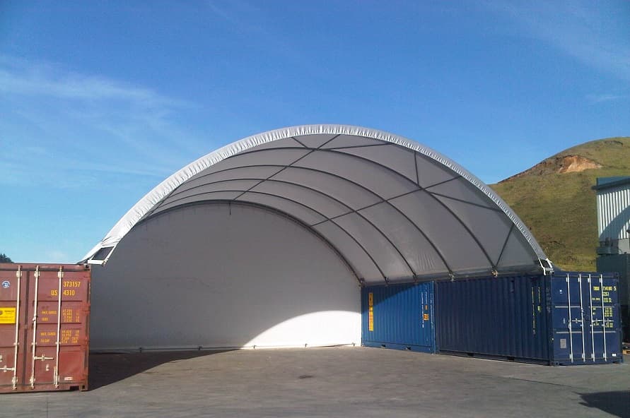 Shipping container dome shelter from Container Traders