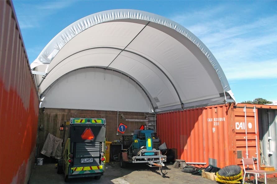 Shipping container dome shelter from Container Traders