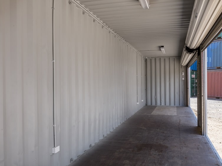 40ft shipping container with roller doors and electricity modification from Container Traders