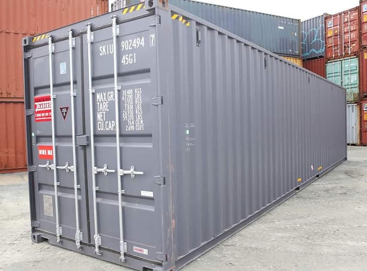 40ft High Cube Shipping Container Grey from Container Traders