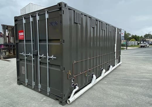 20ft High Cube Shipping Container Ablution Toilet Black from Container Traders