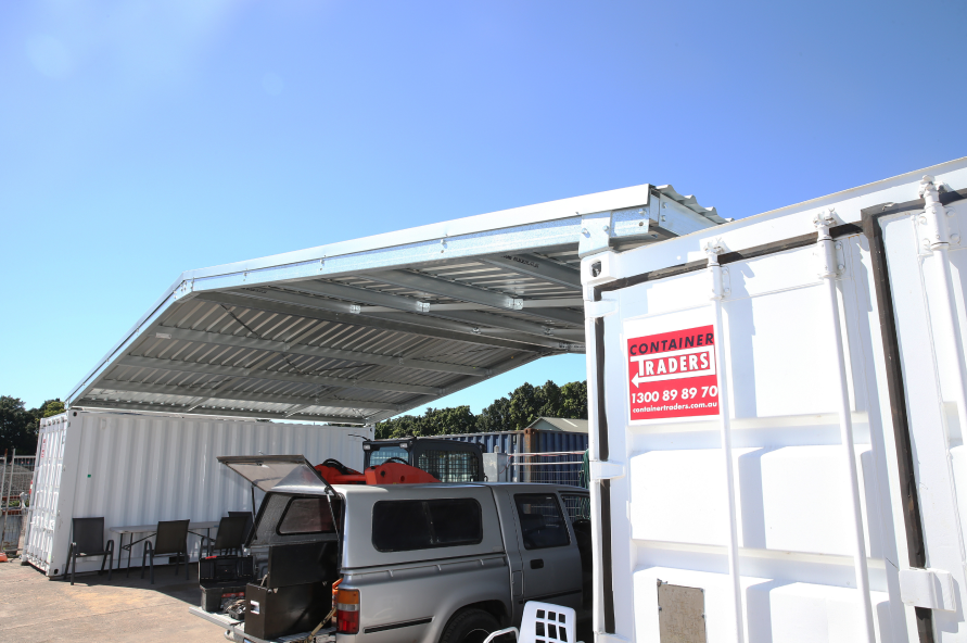 Large Shipping Container Shelters and Storage  with Pitched Roofs