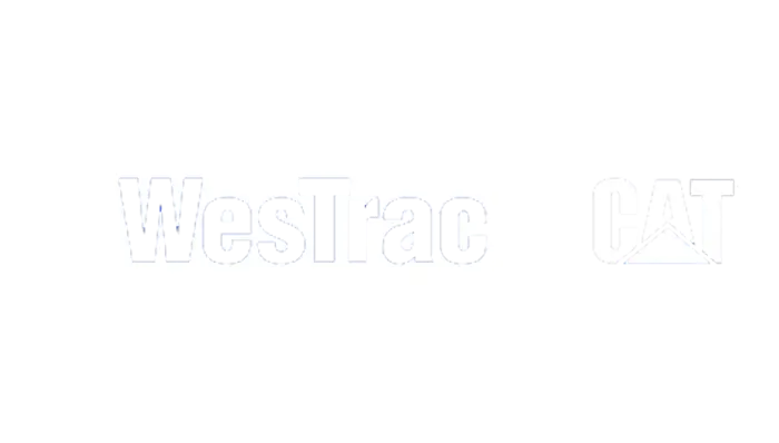 Westrac CAT Logo in white letters and transparent background